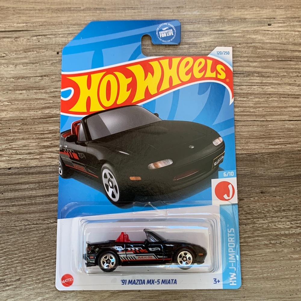 Hot Wheels Car 1991 Mazda MX-5 Miata Black HW J Imports JDM Hotwheels 2024 New